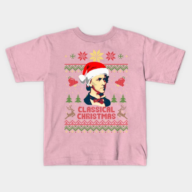 Frederick Chopin Classical Christmas Kids T-Shirt by Nerd_art